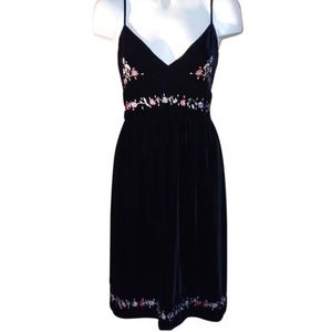 Donna Karan Velvet Embroidered Dress